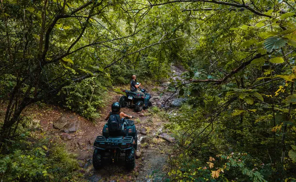 Quad biking in tropical nature