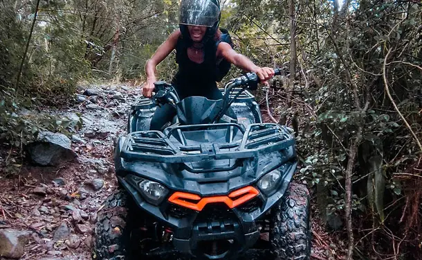 Quad biking in tropical nature