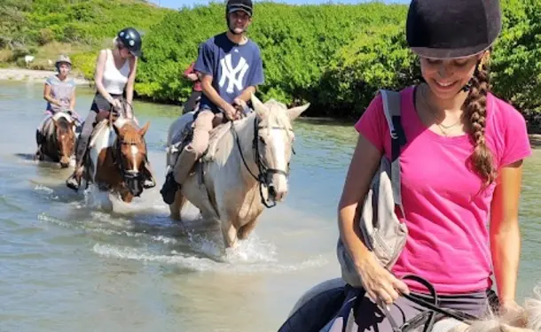 Balade à cheval le long de la côte littorale de l'anse Macabou
