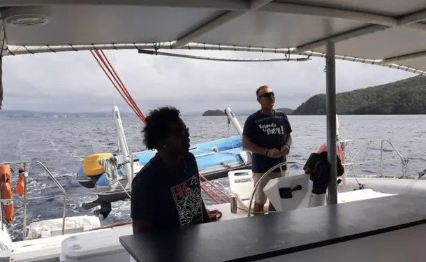 Catamaran getaway at the foot of Rocher du Diamant