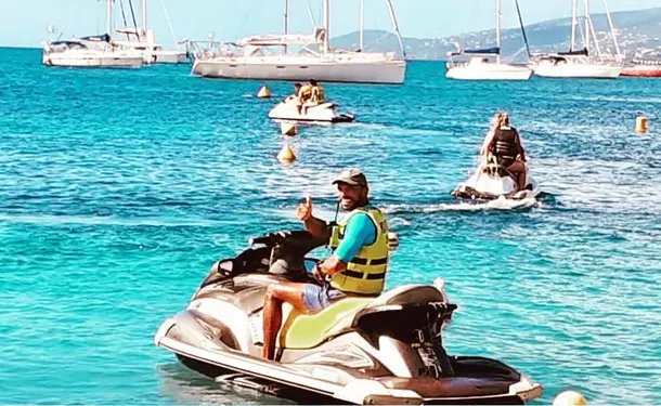 Baptême de jetski à l'Anse Mitan