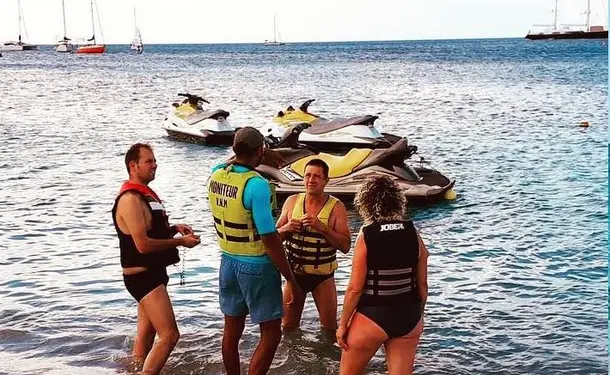 Jet-skiing in the south of the island