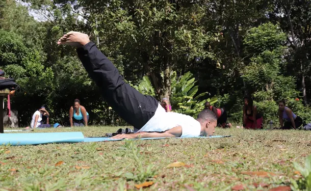 Dynamic outdoor yoga