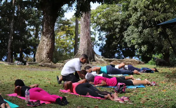 Dynamic outdoor yoga