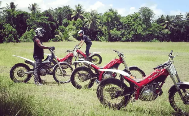 Tropical adventure on a motorcycle trial off the beaten track