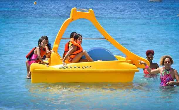 Pedal boat rental with slide in the south