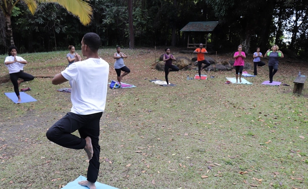 Dynamic outdoor yoga