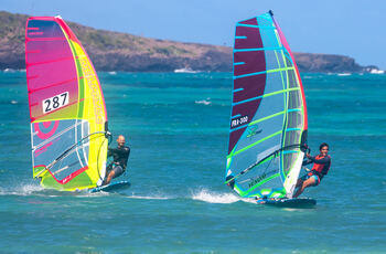 Windsurfing in the bay of Vauclin