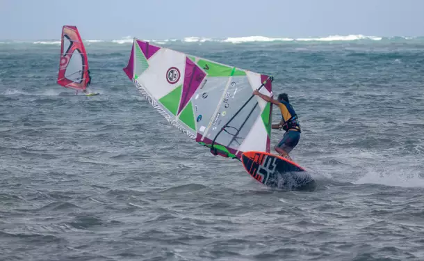 Funboard in the bay of Vauclin