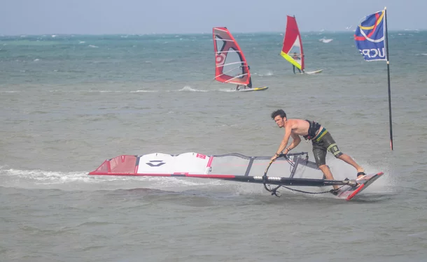 Funboard in the bay of Vauclin