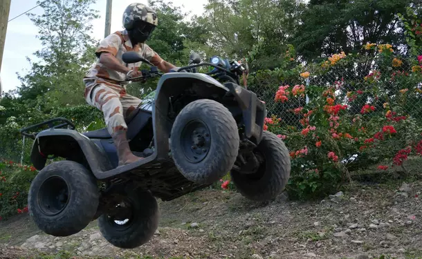 Quad biking in tropical nature