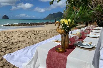 Chic and tropical brunch on the beach