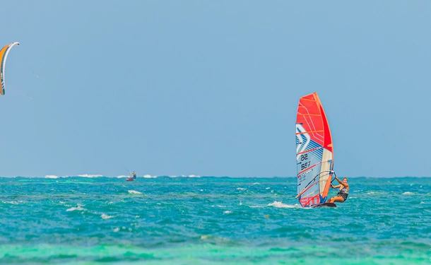 Funboard in the bay of Vauclin