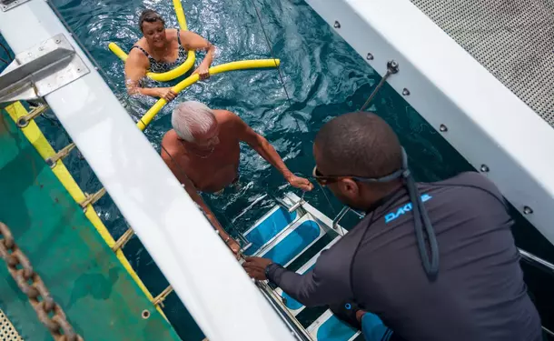 Catamaran day in the north of the island with dolphins
