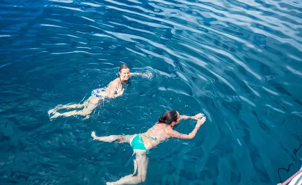 Catamaran day in the north of the island with dolphins