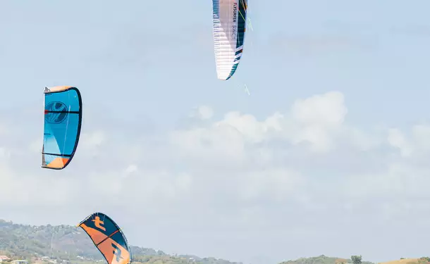 Kitesurfing in the bay of Vauclin