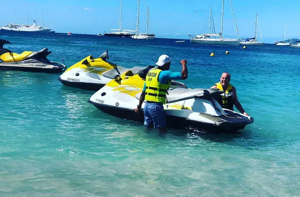 Jetski baptism at Anse Mitan